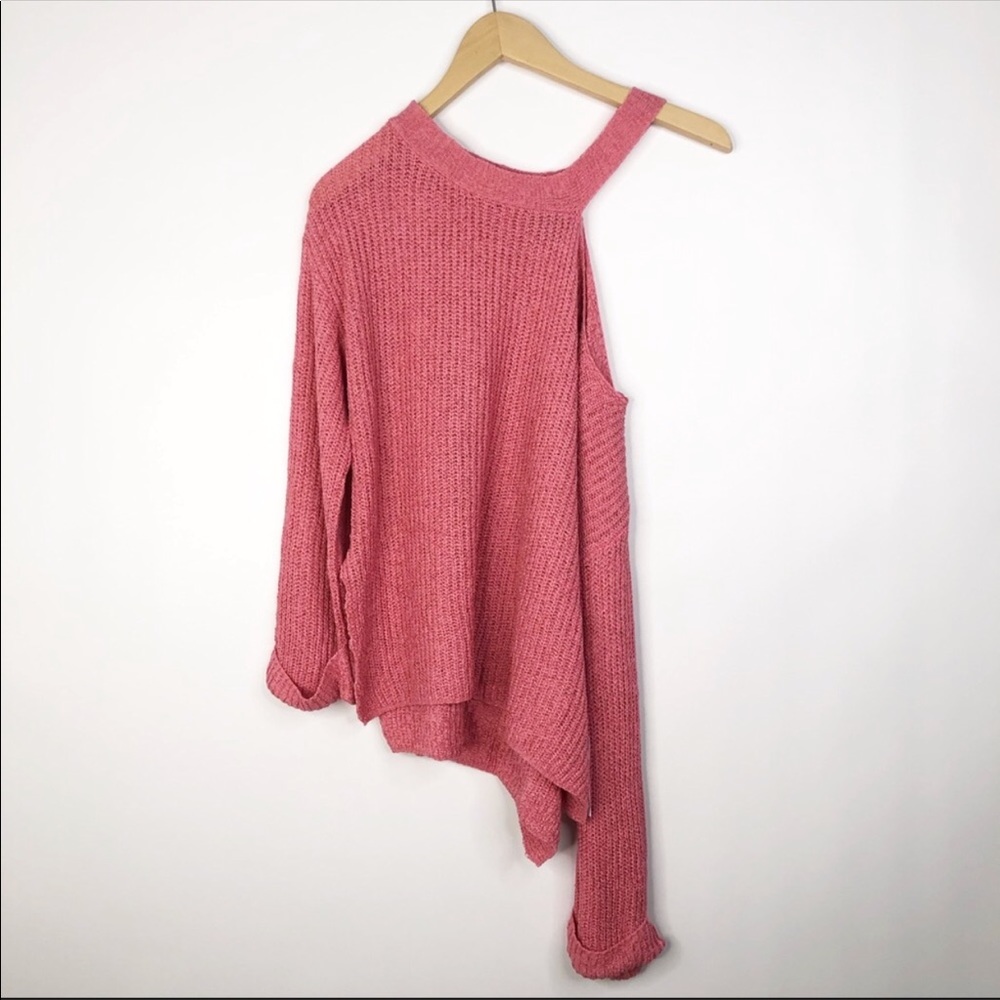 MAJORELLE shoulder cut out sweater